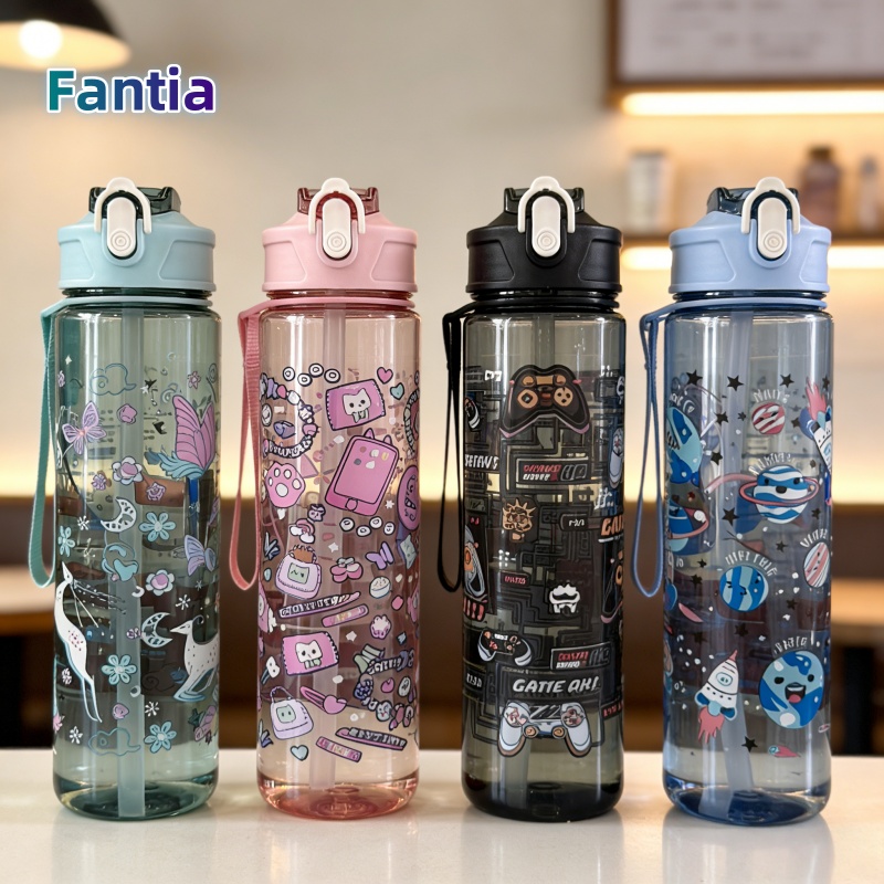 Aquatic Gym - Conveniente 750ml garrafa de água impressa