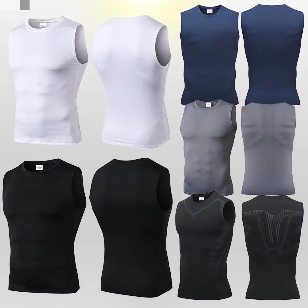 Aquatic Gym - Camiseta de Compressão Masculina Sem Mangas